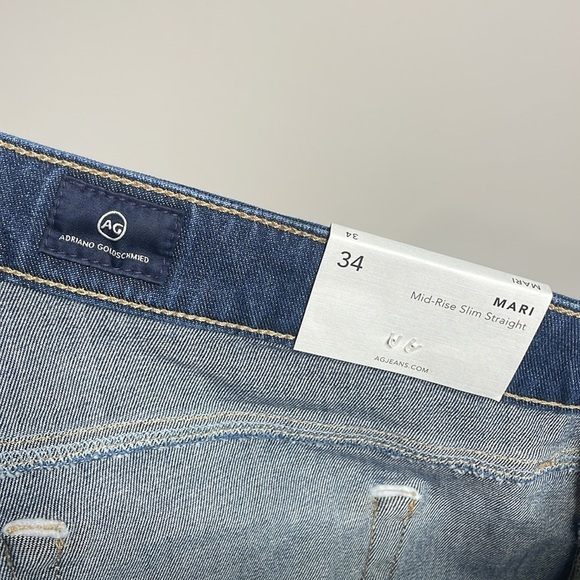 SOLD AG Adriano Goldschmied | Mari Mid Rise Slim Straight Cloud Soft Jean Size - Picture 7 of 8